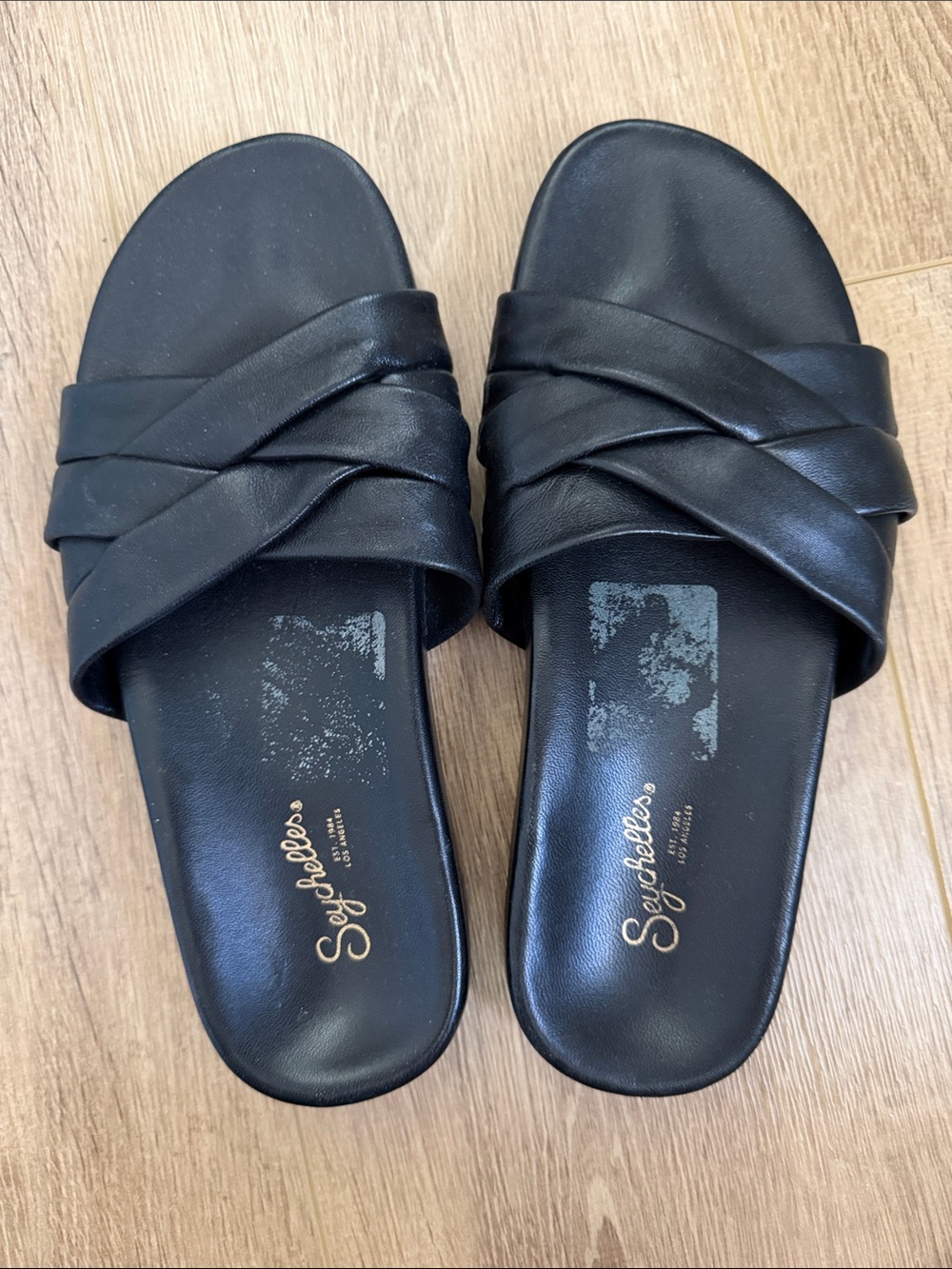 Seychelles Black Slide Sandals